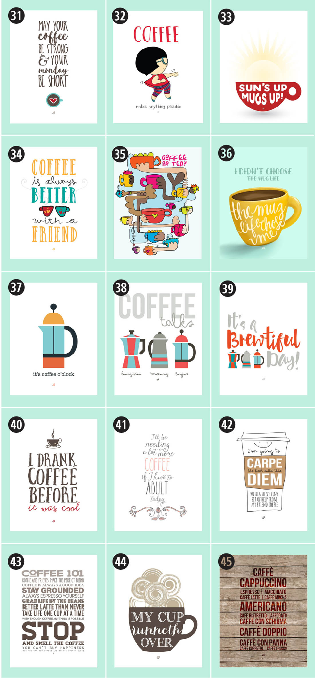 Coffee Free Printables: 180+ Ultimate Guide • Little Gold Pixel - Free Coffee Printable Art