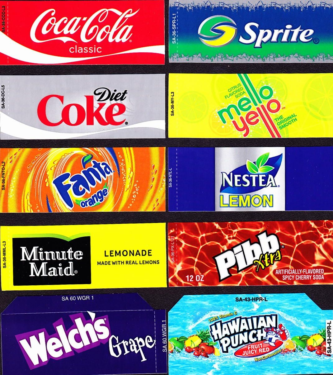 Coke Machine Labels | 10 Coke Mixed Set Small Flavor Labels Soda - Free Printable Vending Machine Labels