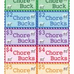 Colored In Green, Blue, Purple, Red And Orange, These Printable In   Free Printable Chore Bucks