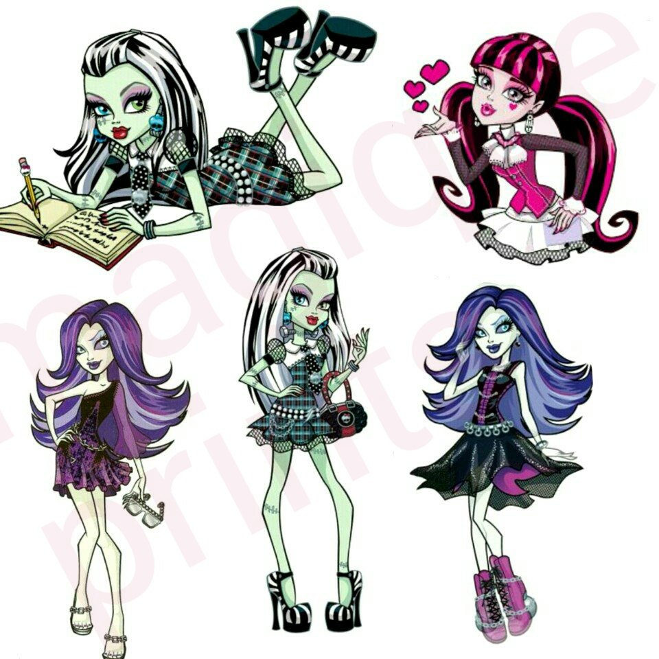 Colorful Monster High Clipart Collection - Free Printable Monster High Stickers