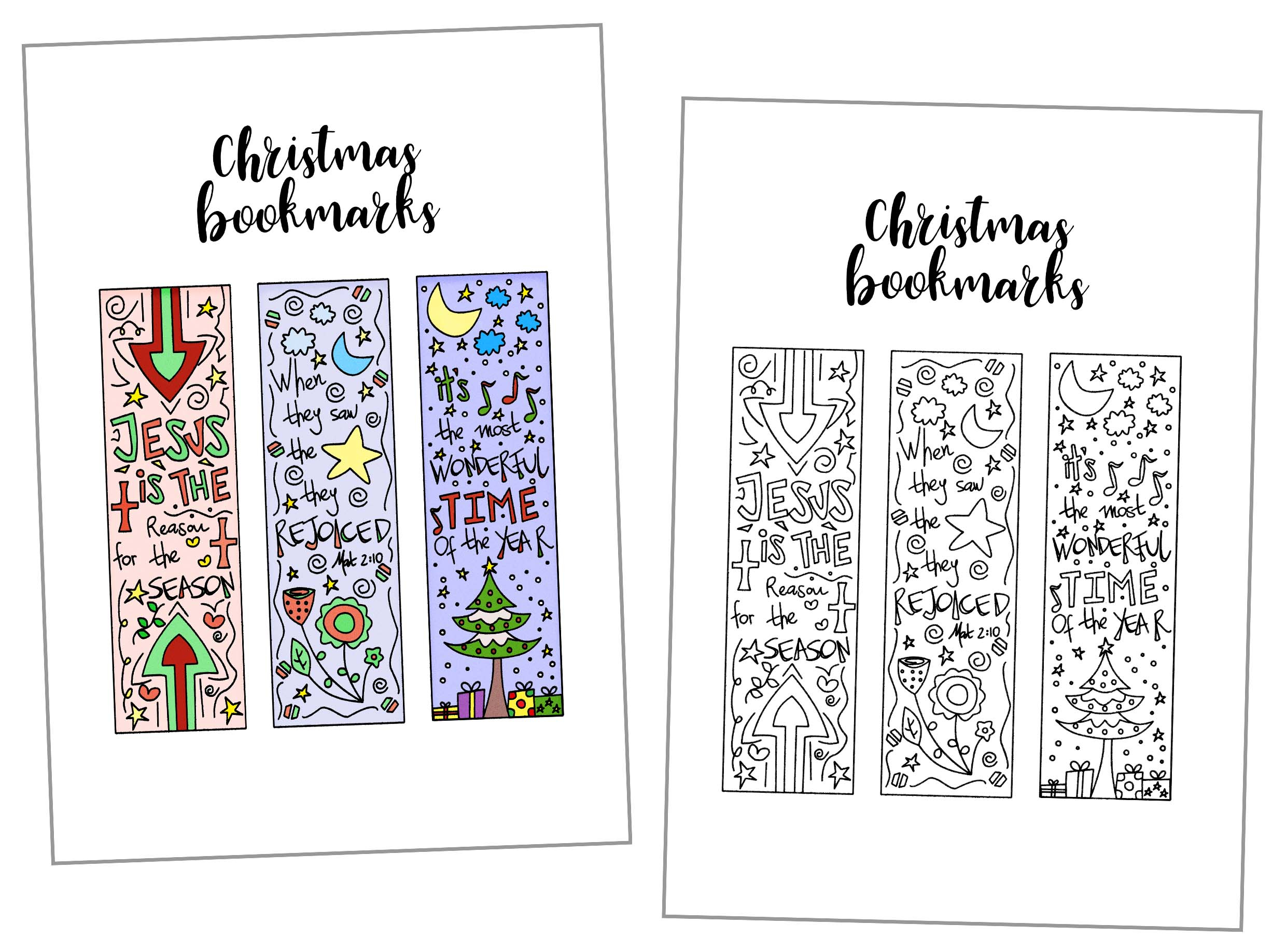 Coloring Christmas Bookmarks Free Printable ~ Daydream Into Reality - Free Printable Baby Bookmarks