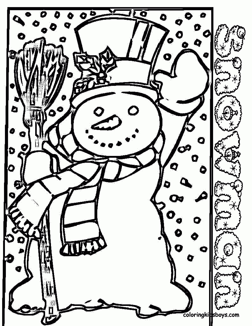 Coloring Pages : 02_Christmas_Coloring_Snowman_Coloring Pages Book - Free Printable Christmas Coloring Pages For Kids