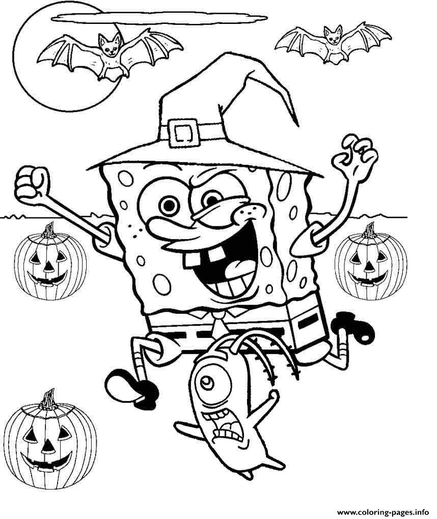 Coloring Pages : Coloring Pages Freee Halloween Spongebob Pre K Free - Free Printable Halloween Coloring Pages