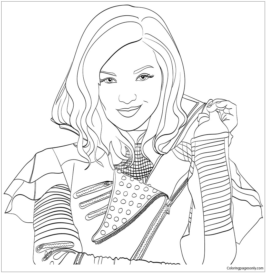 Coloring Pages : Disney Descendants Coloring Page Free Pagese - Free Printable Descendants Coloring Pages