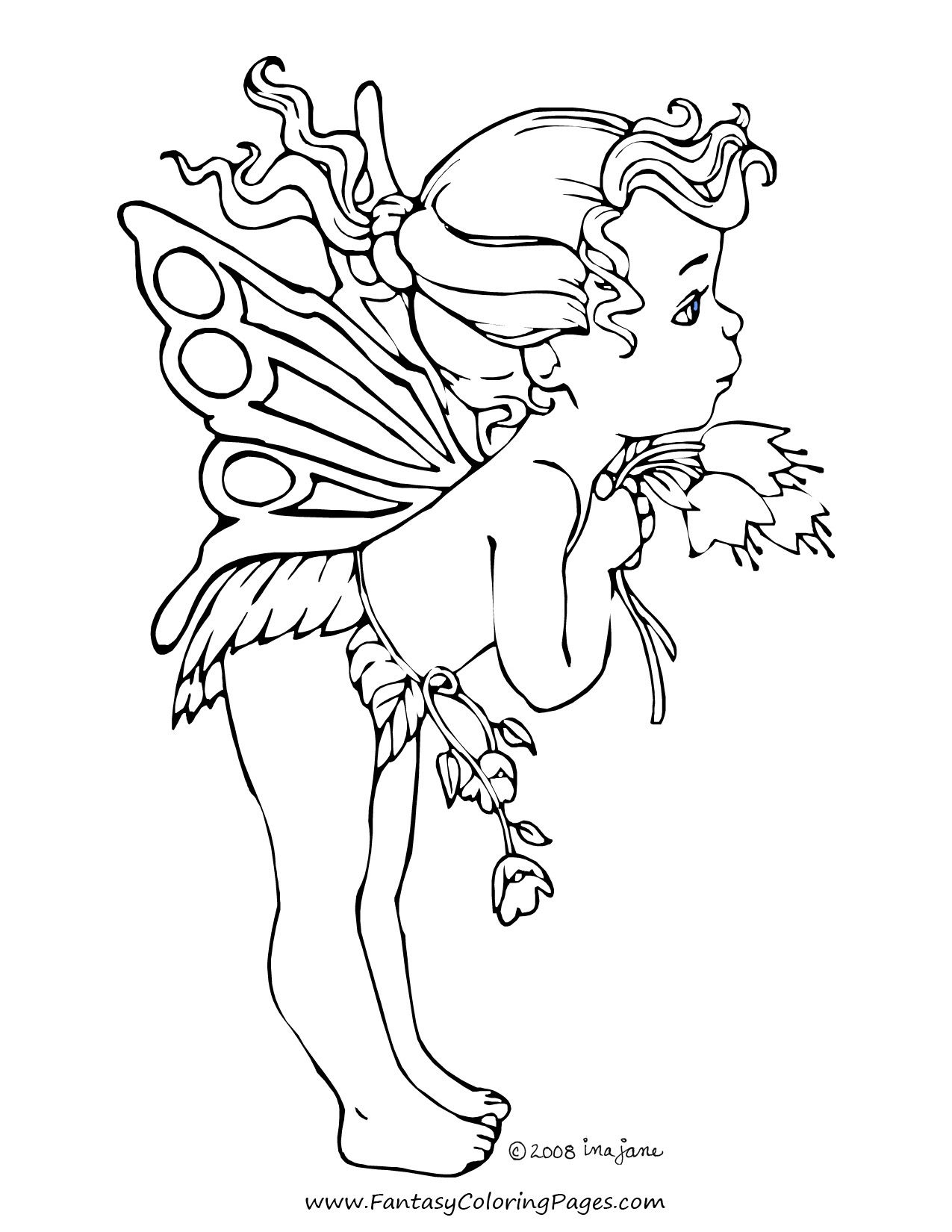 Coloring Pages Fairies Realistic Fairy For Adults Free Books 1275 - Free Printable Coloring Pages Fairies Adults