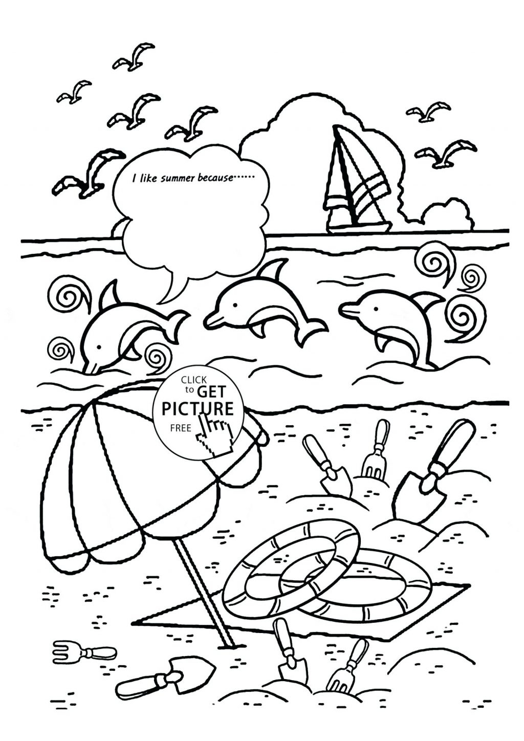 Coloring Pages ~ Free Beach Coloring Pages Incredible Picture - Free Printable Beach Coloring Pages