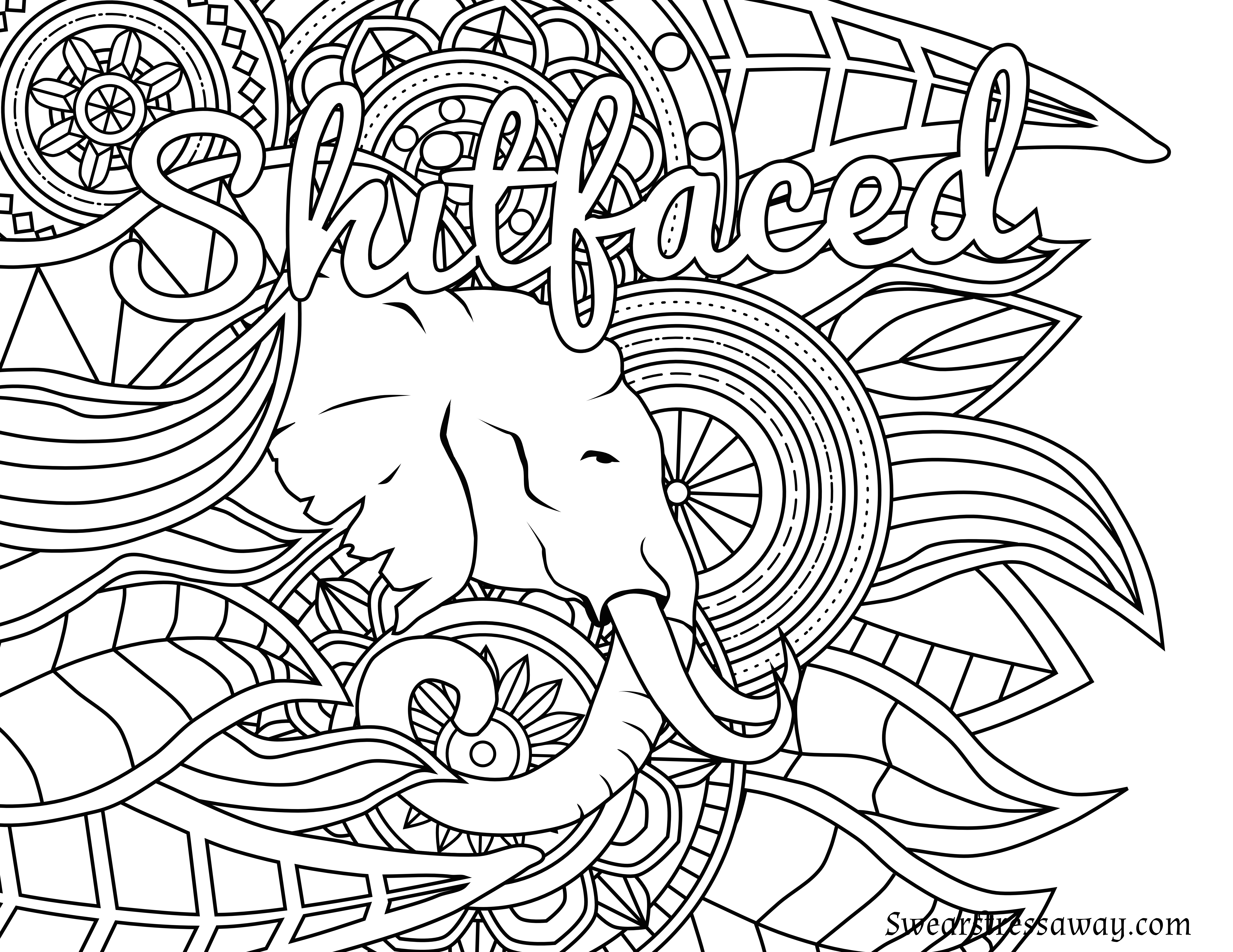 Coloring Pages : Free Printable Coloring Page Shitfaced Swear Word - Free Printable Swear Word Coloring Pages