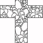 Coloring Pages ~ Free Printable Easter Coloring Pages Flowers In   Free Printable Cross