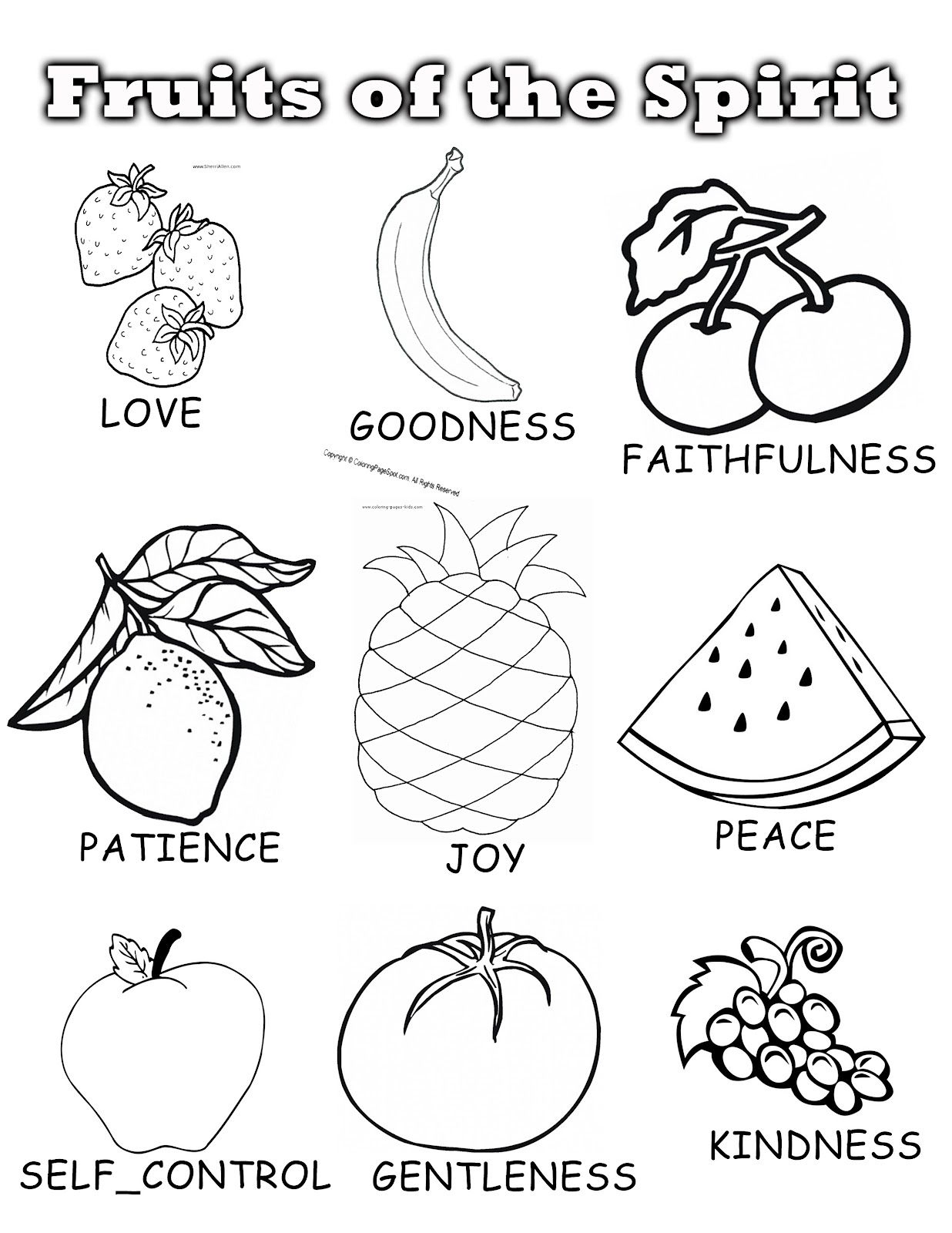 Coloring Pages : Fruit Ofe Spirit Coloring Book Printable Pages For - Fruit Of The Spirit Free Printable
