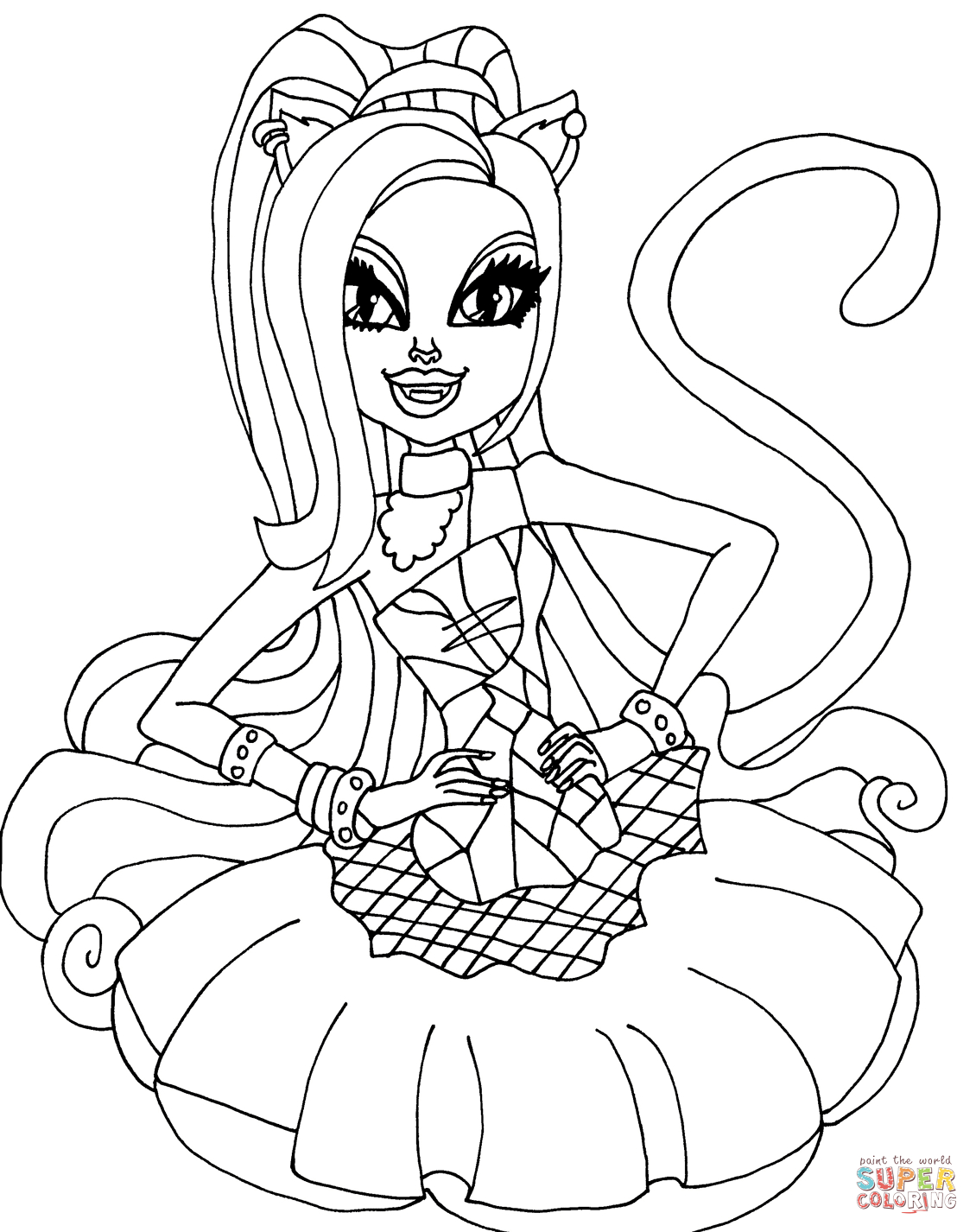 Coloring Pages Monster High Catty Noir Page Free Printable 1130×1426 - Monster High Free Printable Pictures