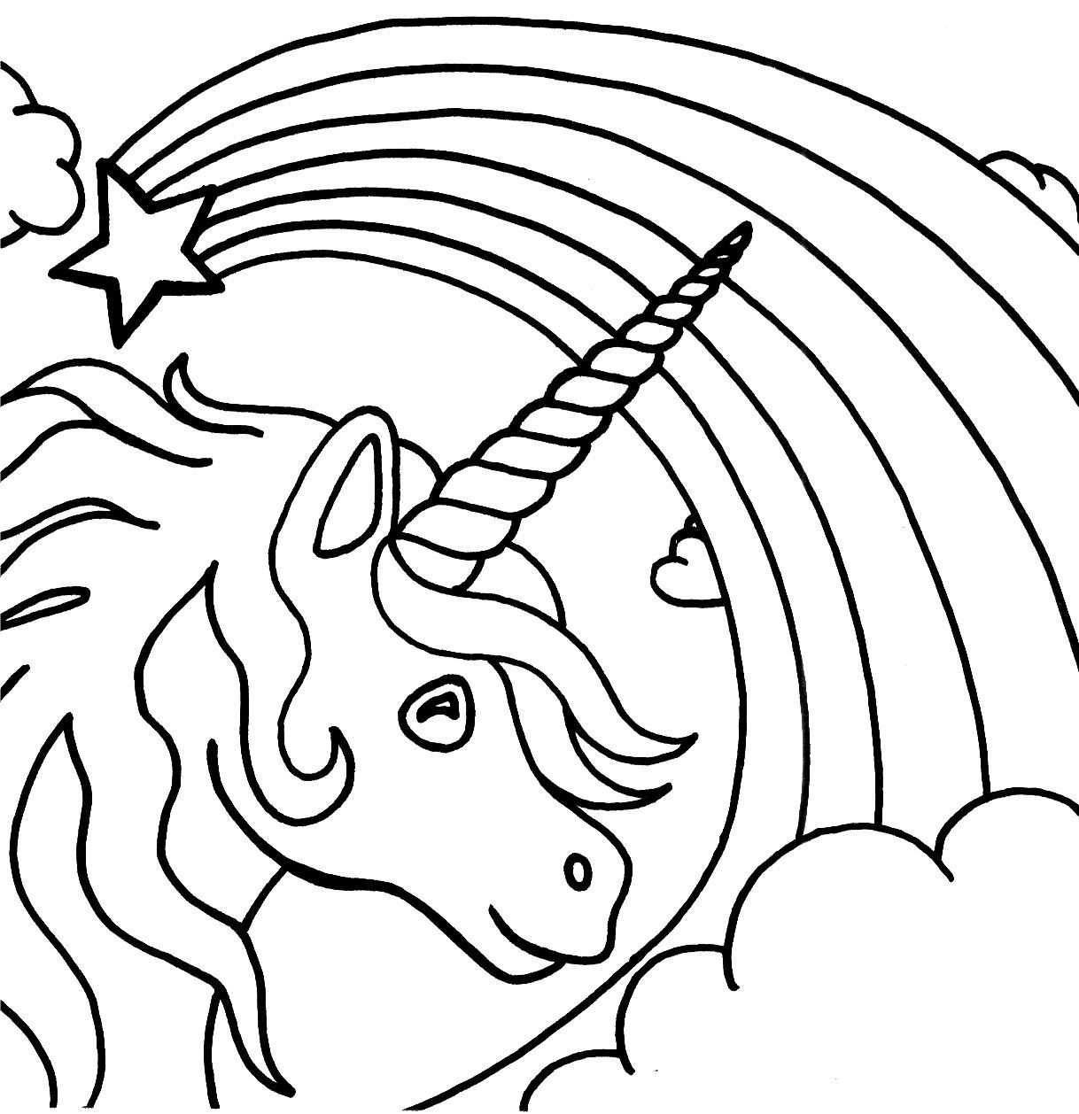 Coloring Pages : Unicorn Coloring For Kids Picture Ideas Pages Free - Free Printable Unicorn Coloring Pages