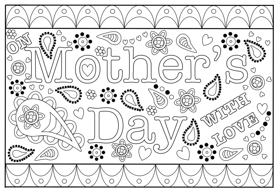 Colouring Mothers Day Card Free Printable Template - Free Printable Mothers Day Card From Dog