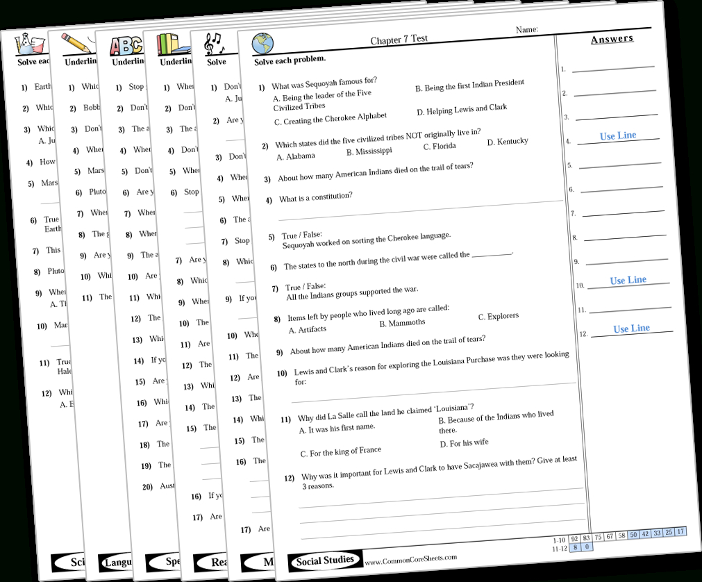 Common Core Sheets - Free Printable Multiple Choice Spelling Test Maker