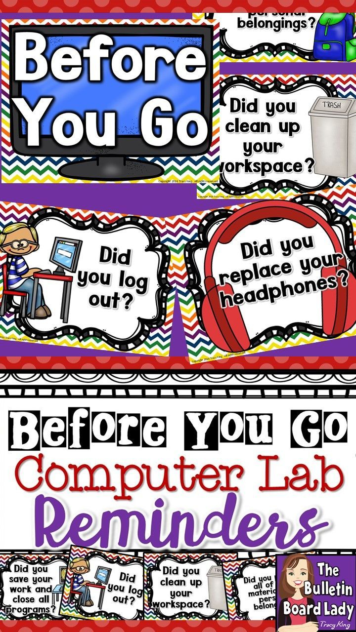 Computer Lab - Before You Go Posters | Bulletin Boards -Computers - Free Printable Computer Lab Posters