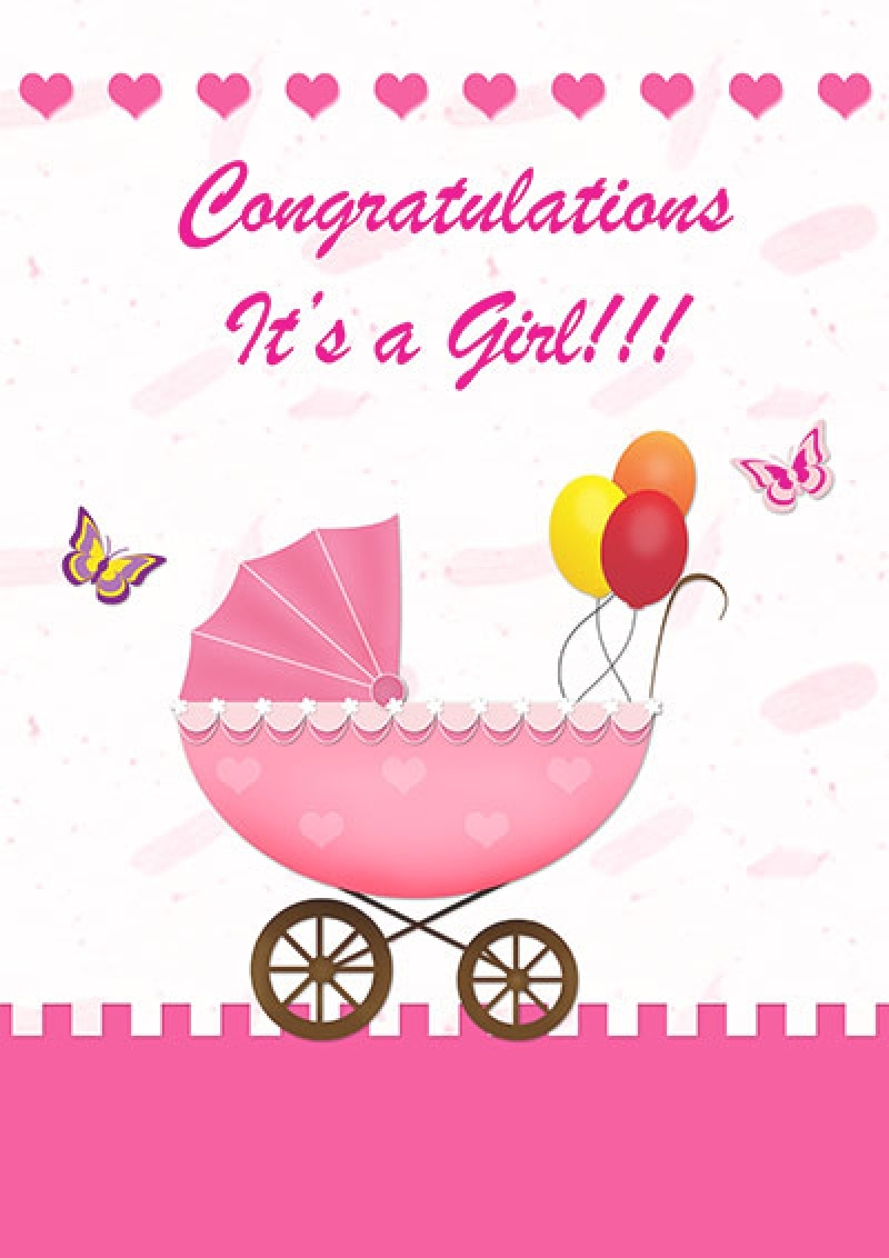 Congratulations Wedding Card And Get Inspired To Create Your Own - Congratulations On Your Baby Girl Free Printable Cards