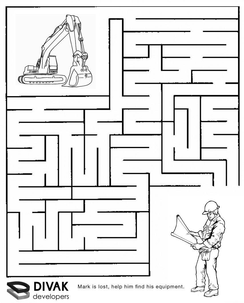 Construction Maze | Summer Camp Construction | Pinterest | Mazes For - Free Printable Mazes For Kids