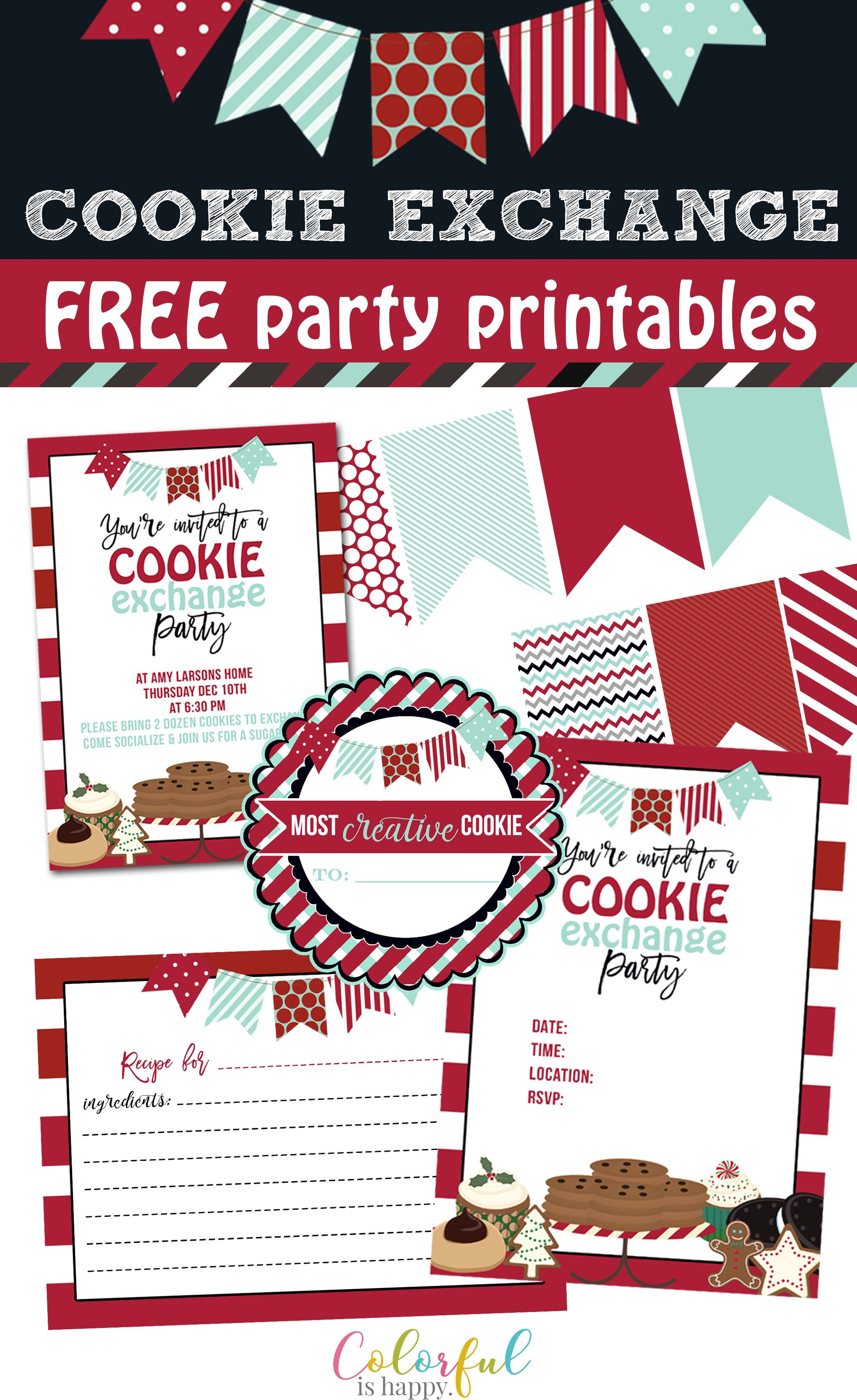 Cookie Exchange Holiday Party Invitations &amp;amp; Ideas With Free - Free Printable Cookie Decorating Invitations