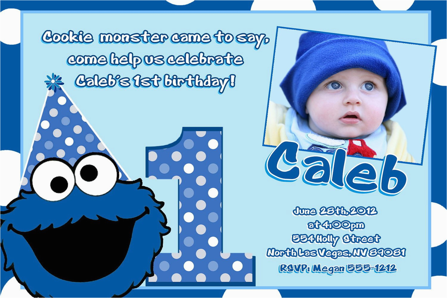 Cookie Monster Birthday Invites | Birthdaybuzz - Free Printable Cookie Monster Birthday Invitations