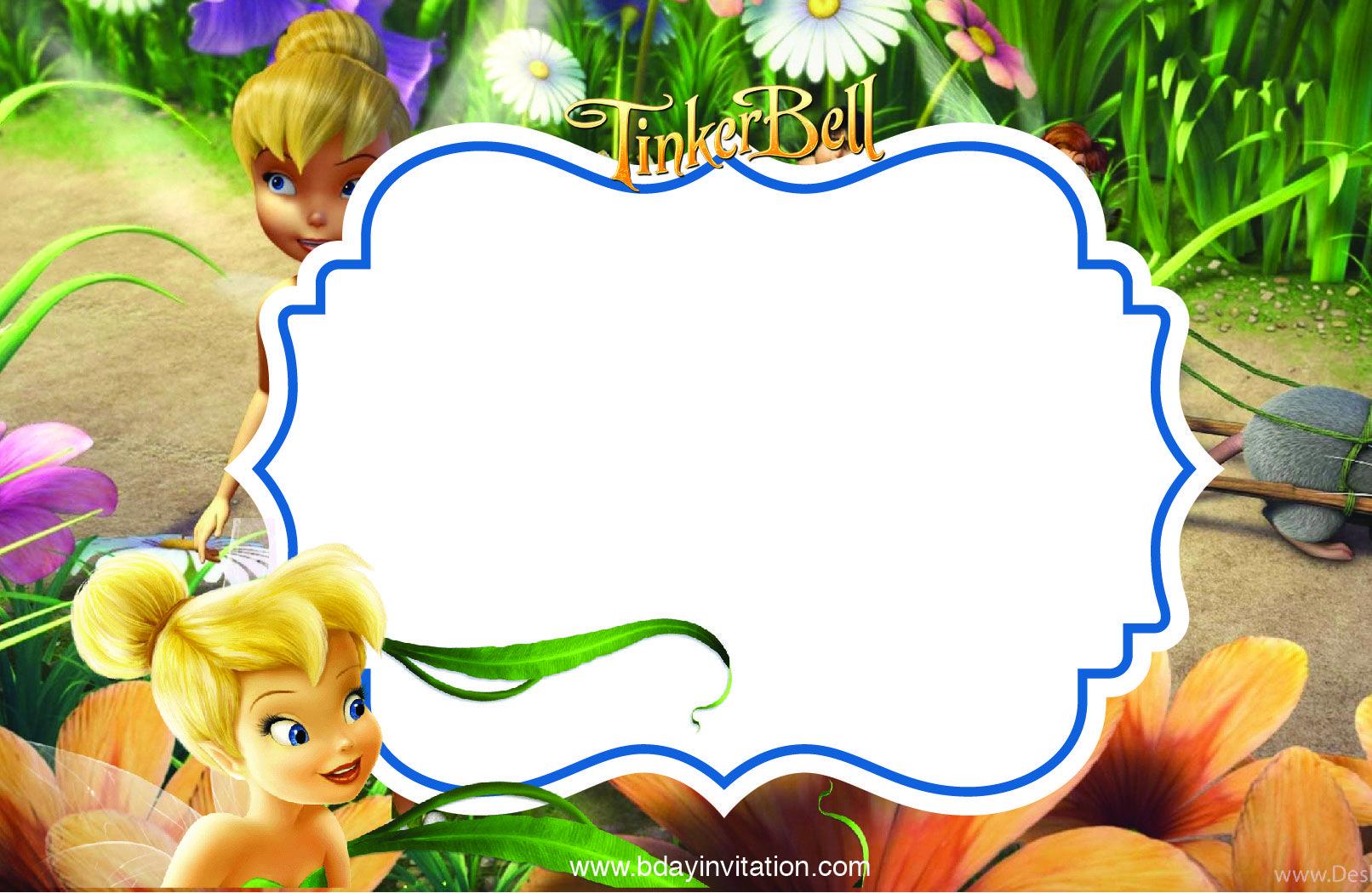 Cool Free Printable Disney Tinkerbell Birthday Invitation Template - Free Tinkerbell Printable Birthday Invitations