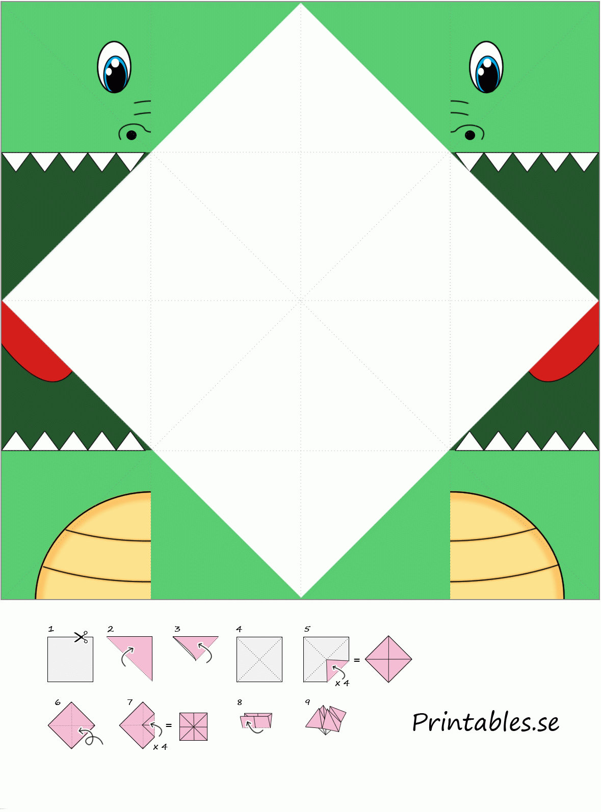 Cootie Catcher: Crocodile (Free Printable) - Free Printable Pictures Of Crocodiles