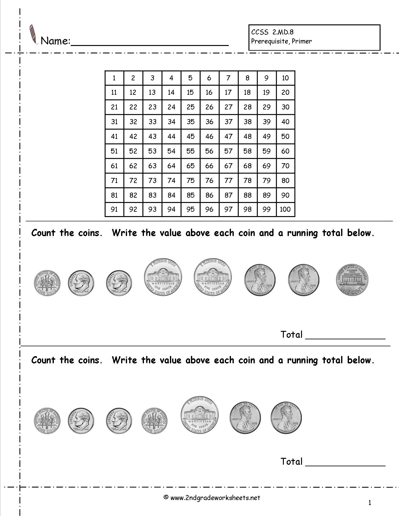 Counting Coins And Money Worksheets And Printouts - Free Printable Money Worksheets