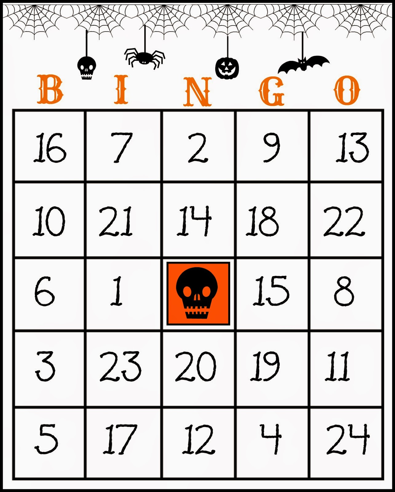 Crafty In Crosby: Free Printable Halloween Bingo Game - Free Printable Bingo Cards With Numbers