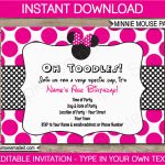 Create Minnie Mouse Birthday Invitations | Birthdaybuzz   Free Printable Minnie Mouse Party Invitations