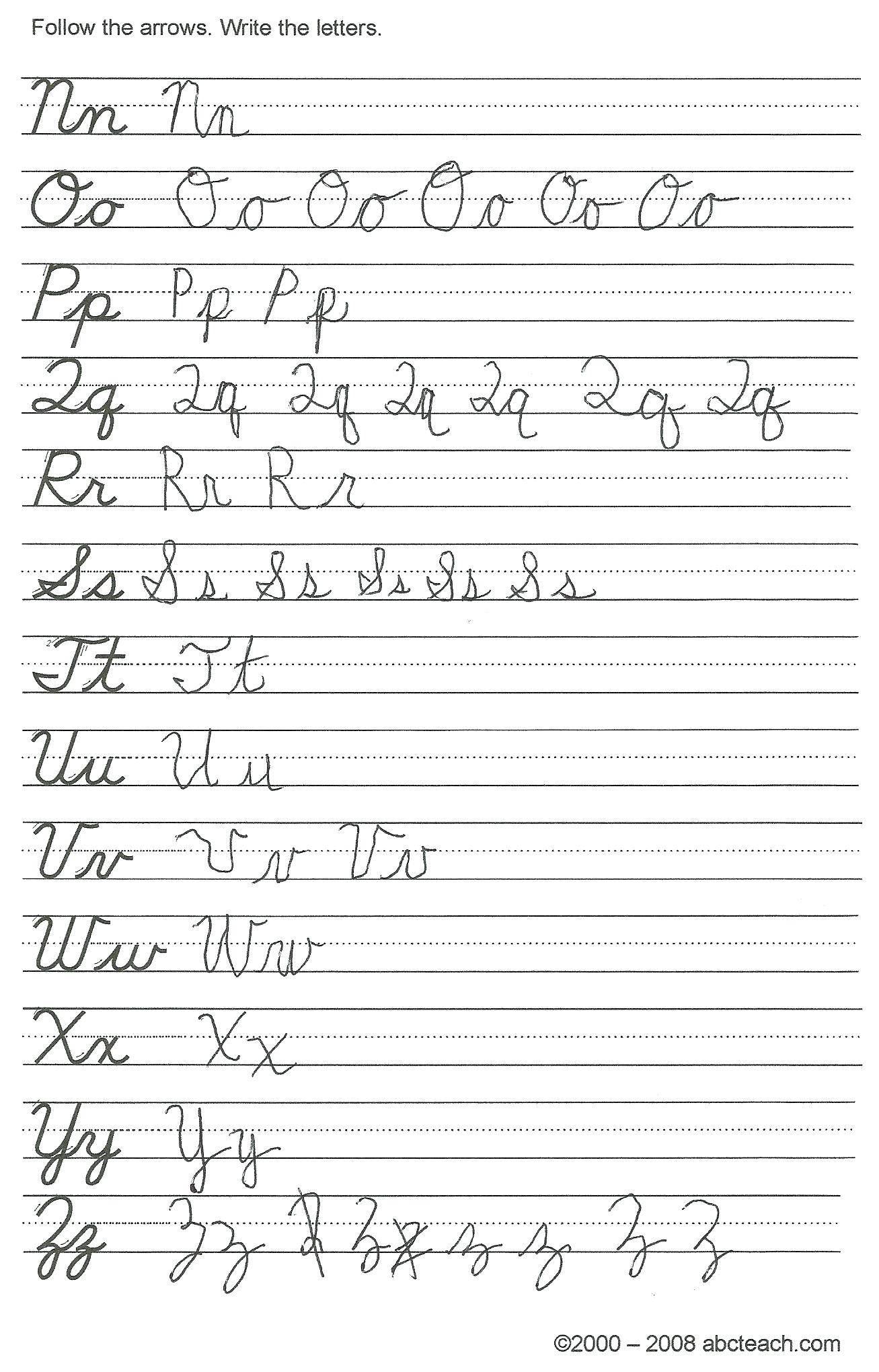 Create Your Own Cursive Writing Worksheets Cursive Alphabet Letters - Free Printable Cursive Writing Paragraphs