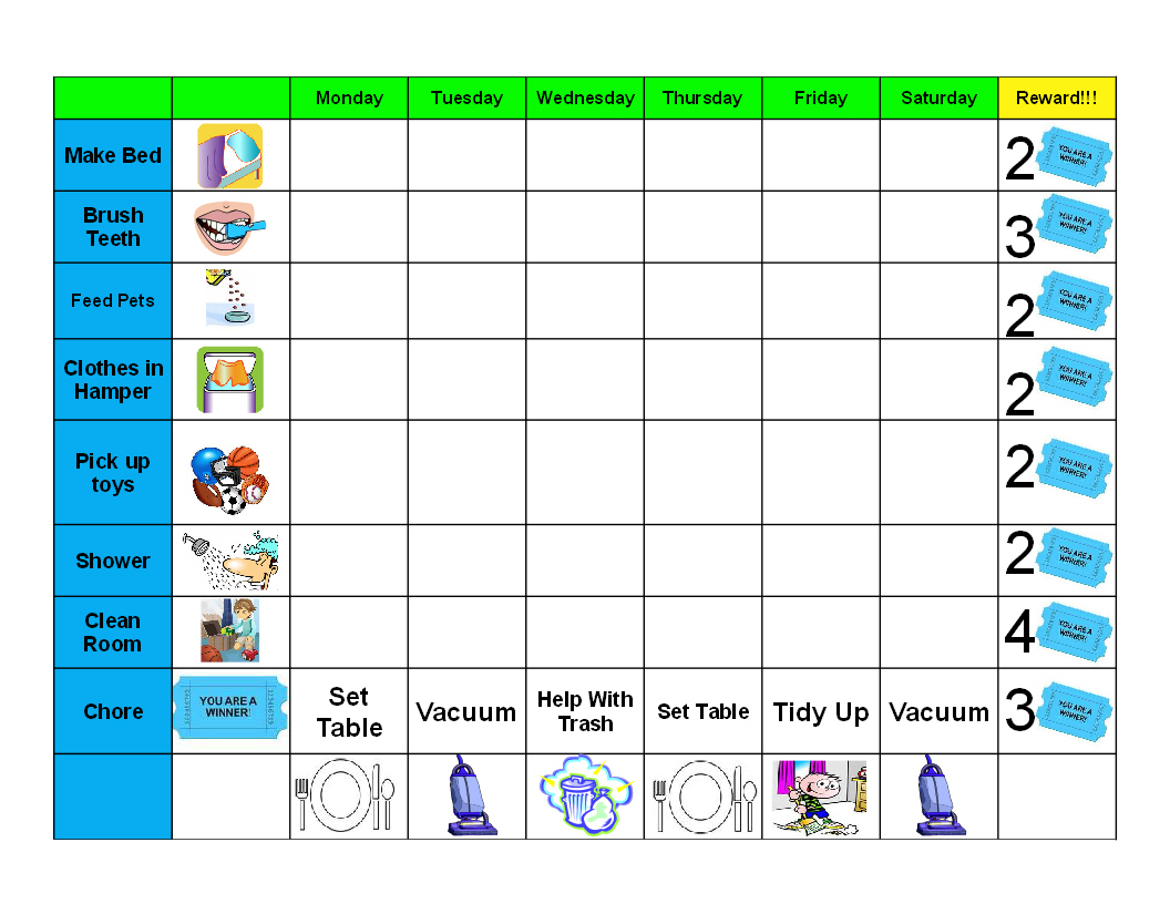 Creative Chore Chart Ideas For Kids — Stopqatarnow Design : Free - Free Printable Chore Chart Ideas
