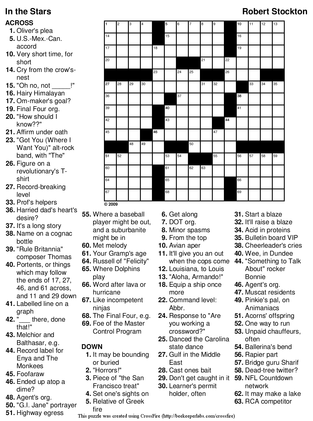 Crossword Puzzle Easy Inthestars Large ~ Themarketonholly - Free Online Printable Easy Crossword Puzzles