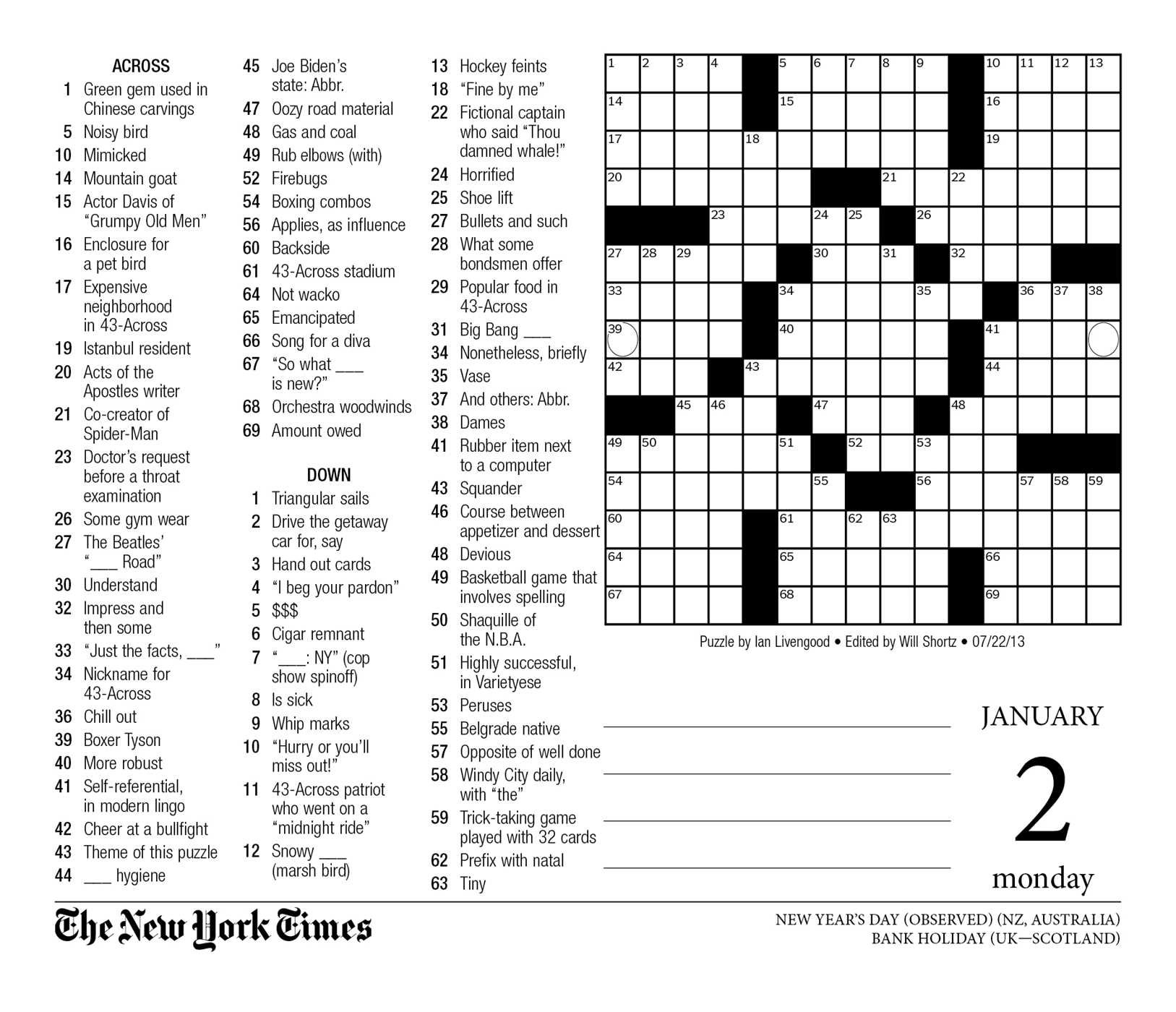 Crossword Puzzle Printable New York Times Crosswords ~ Themarketonholly - Free Printable Ny Times Crossword Puzzles