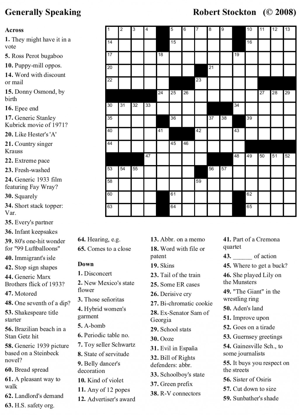 Free Printable Crossword Puzzles Medium Difficulty | Free ...