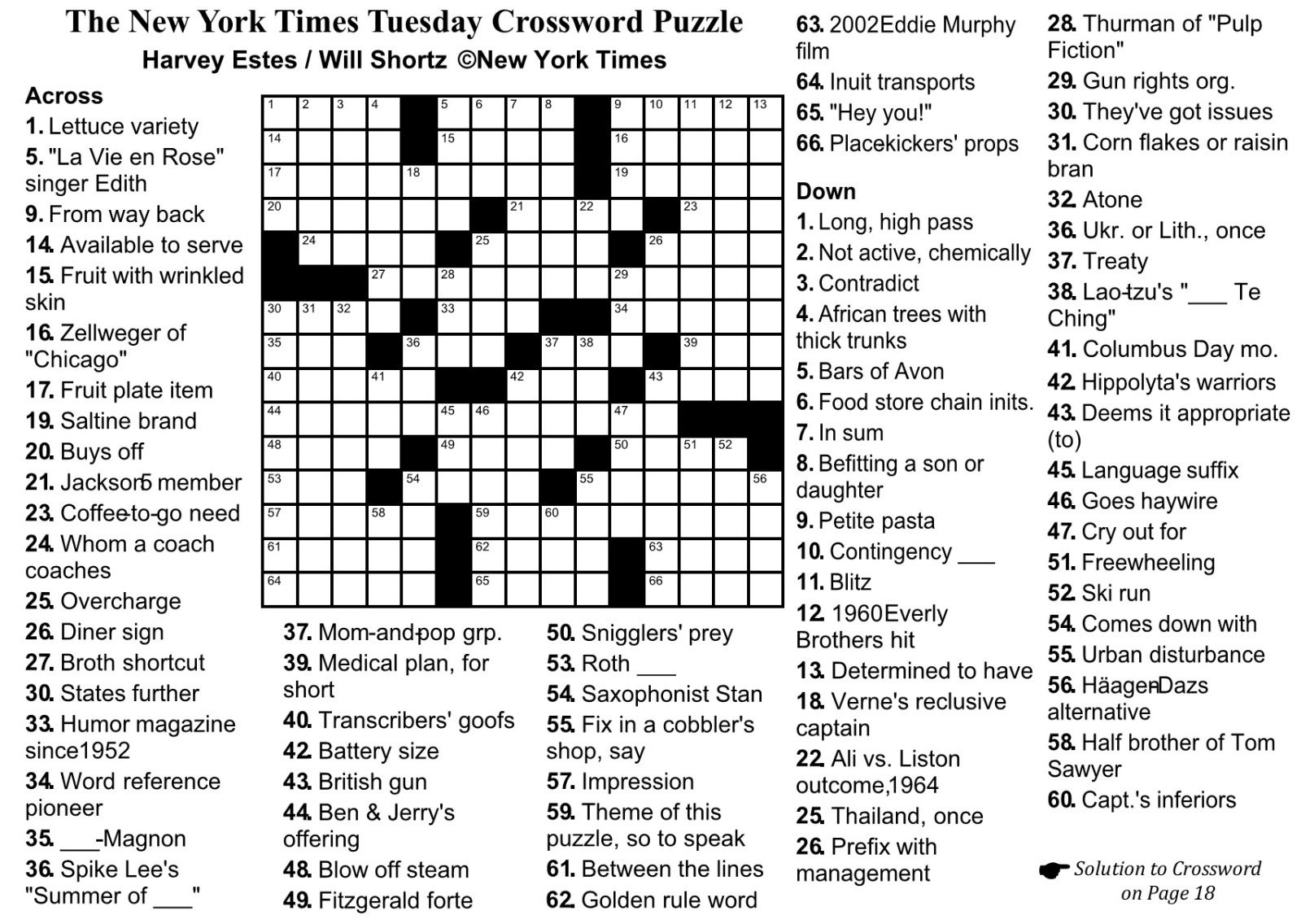 Crossword Puzzles Printable New York Times Free Crosswords Ny World - Free La Times Crossword Printable
