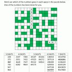 Crosswords Printable Math Puzzles Number Fill In Puzzle Crossword   Free Printable Math Puzzles