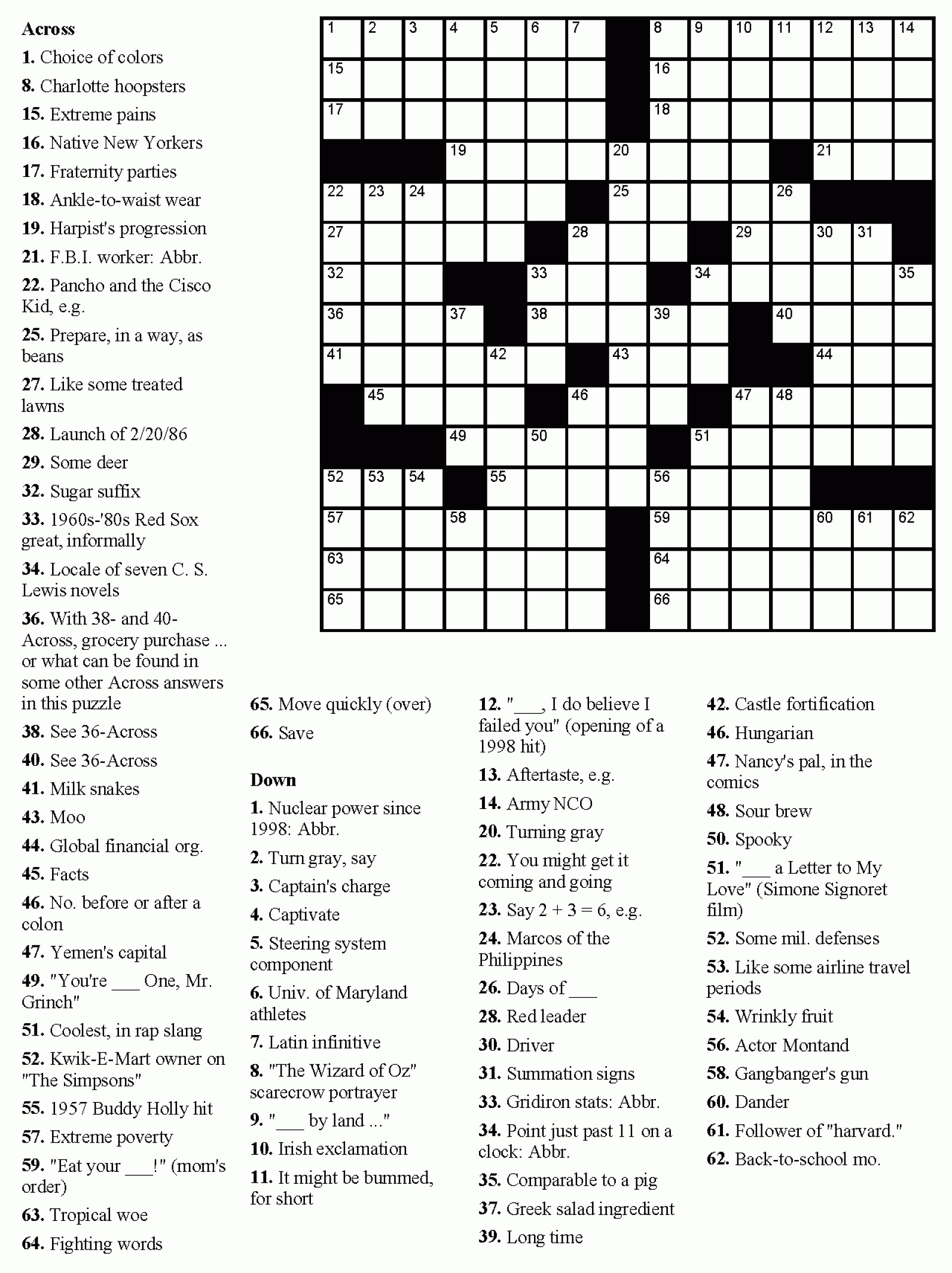 Crosswords Printable Themed Crossword ~ Themarketonholly - Free Printable Themed Crossword Puzzles