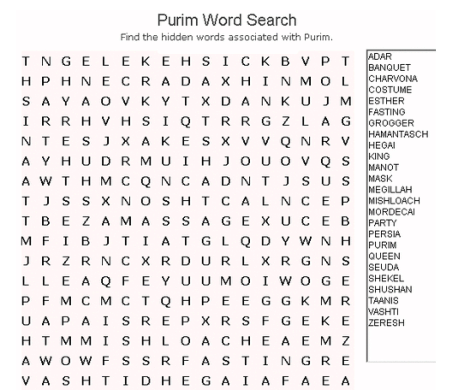 Crosswords Purim Printable Word Search Puzzle Crossword Puzzles - Free Printable Black History Month Word Search
