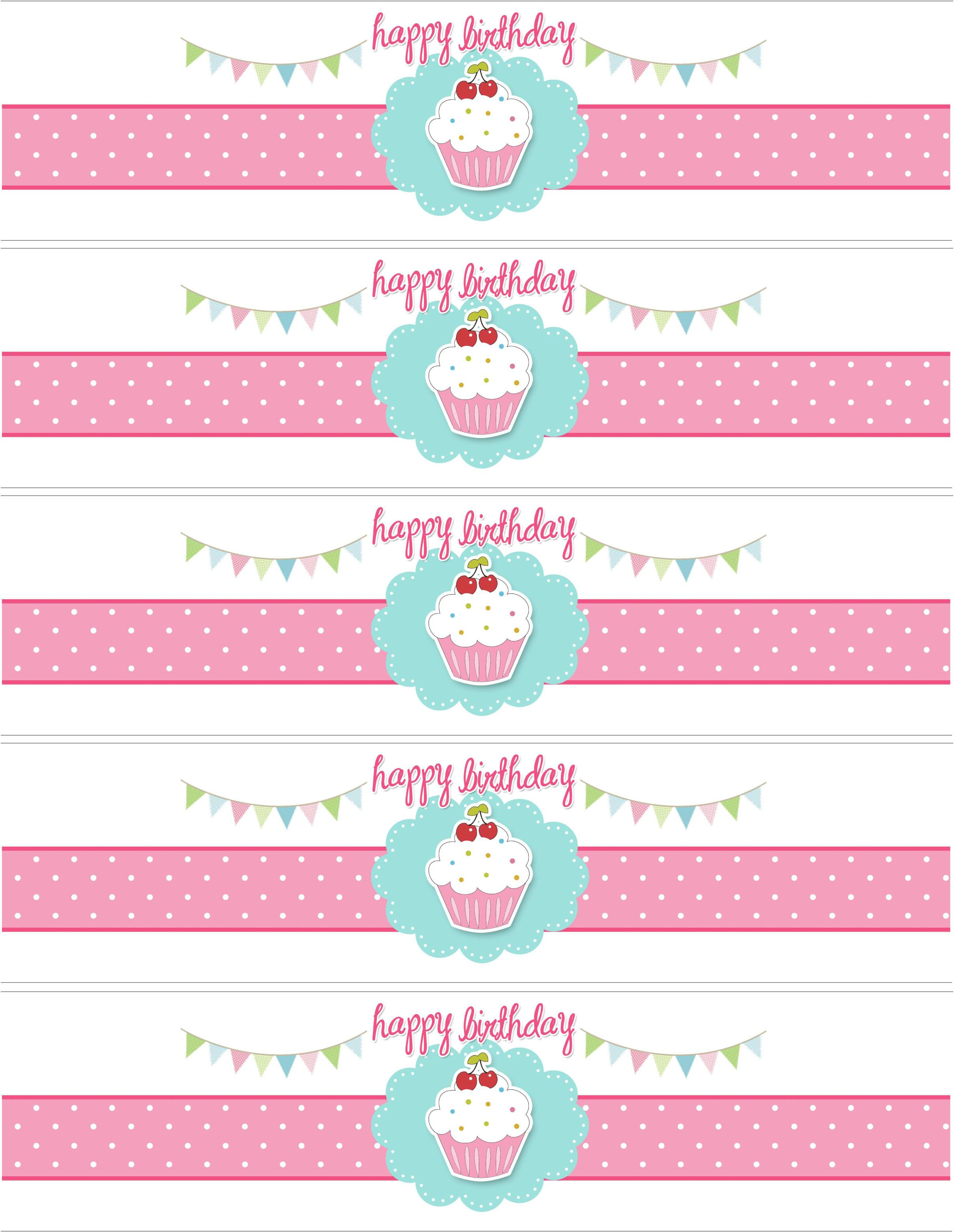 Cupcake Birthday Party With Free Printables | Diy Birthday Party - Free Printable Water Bottle Labels For Birthday
