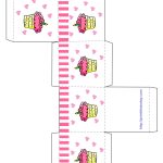 Cupcake Boxes Template Printable | Free Printable Birthday Favor   Box Templates Free Printable
