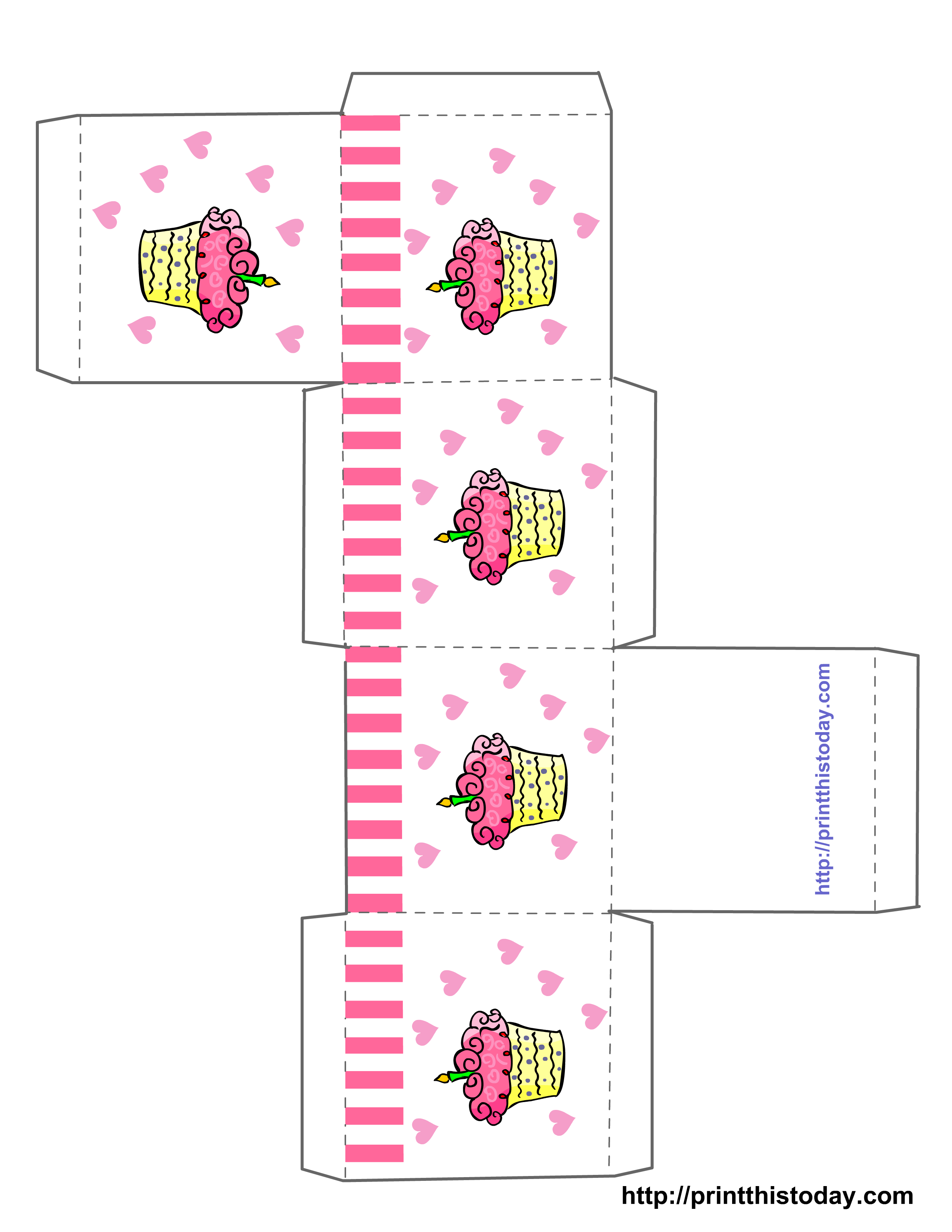 Cupcake Boxes Template Printable | Free Printable Birthday Favor - Box Templates Free Printable