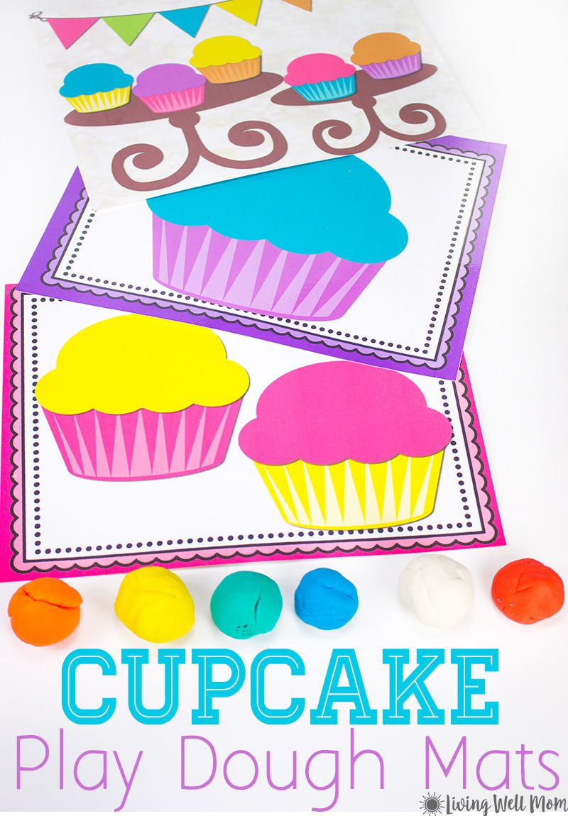 Cupcake Playdough Mats - Free Printable Activity For Kids | Creative - Free Printable Playdough Mats