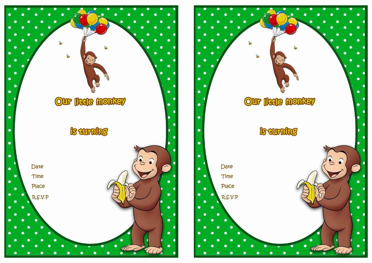 Curious George Free Printable Birthday Party Invitations | Party - Free Printable Curious George Invitations