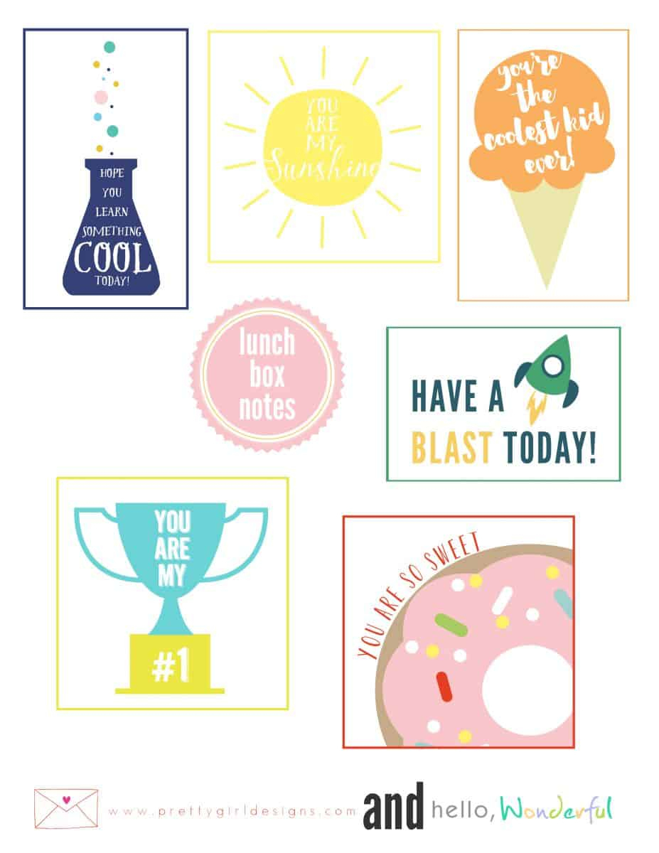 Cute Free Printable Lunchbox Notes - Free Printable Lunchbox Notes