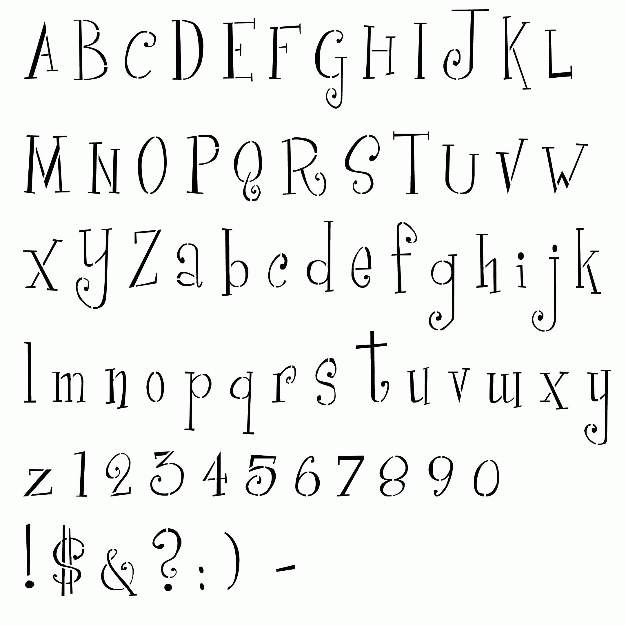 Cute Letter Stencils | Letter Stencil Templates Free Printable - Free Printable Calligraphy Letter Stencils