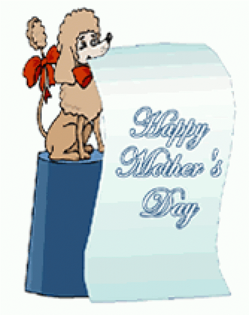 Cute Poodle Dog Happy Mother&amp;#039;s Day Printable Greeting Card Within - Free Printable Mothers Day Card From Dog