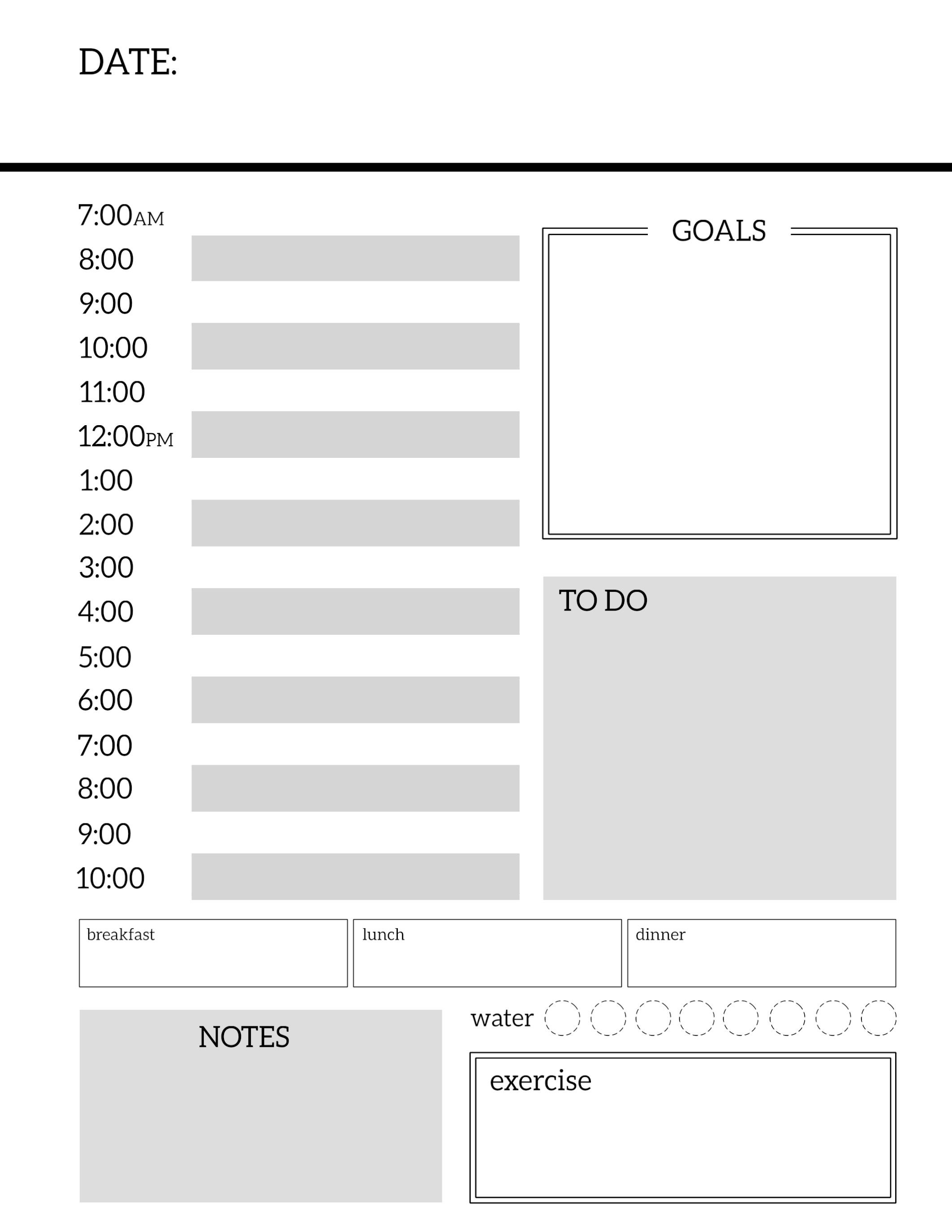 Daily Planner Printable Template Sheets | Notebook | Pinterest - Free Printable Planners And Organizers