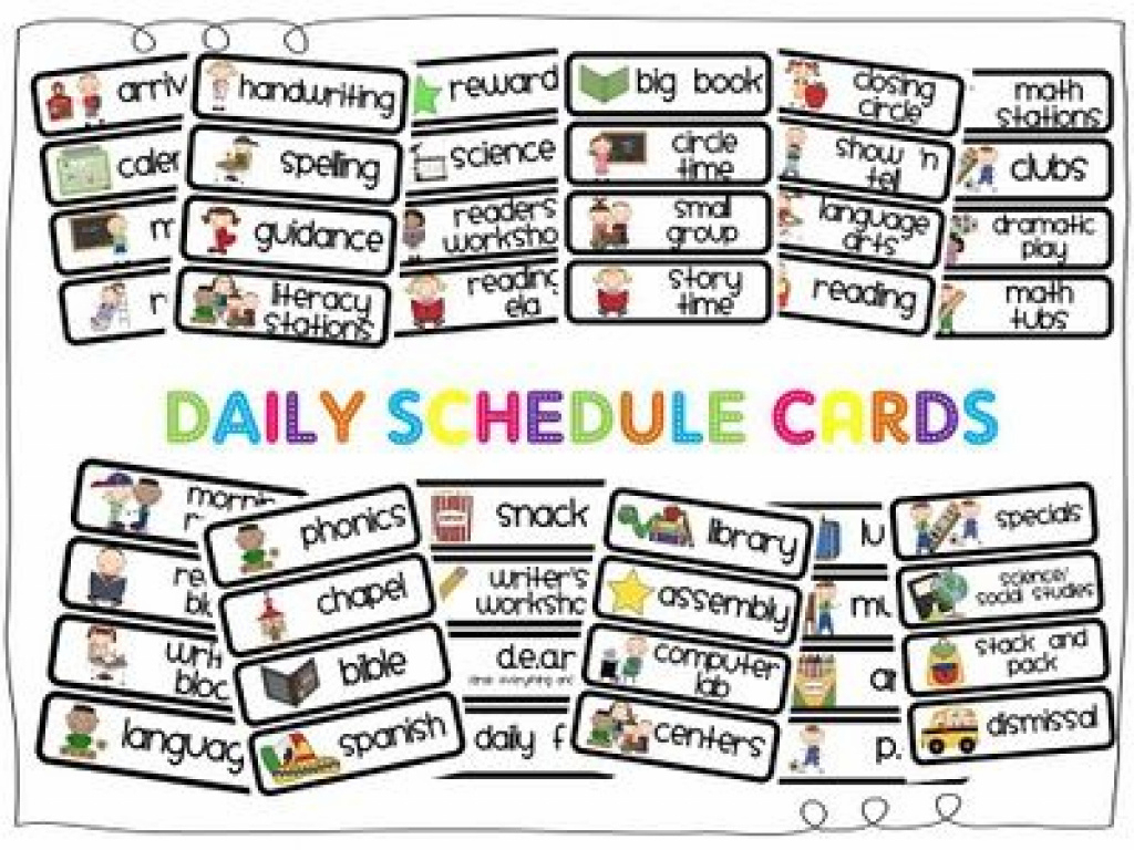 Daily Schedule Cards Printable - Yolar.cinetonic.co Intended For - Free Printable Picture Schedule Cards