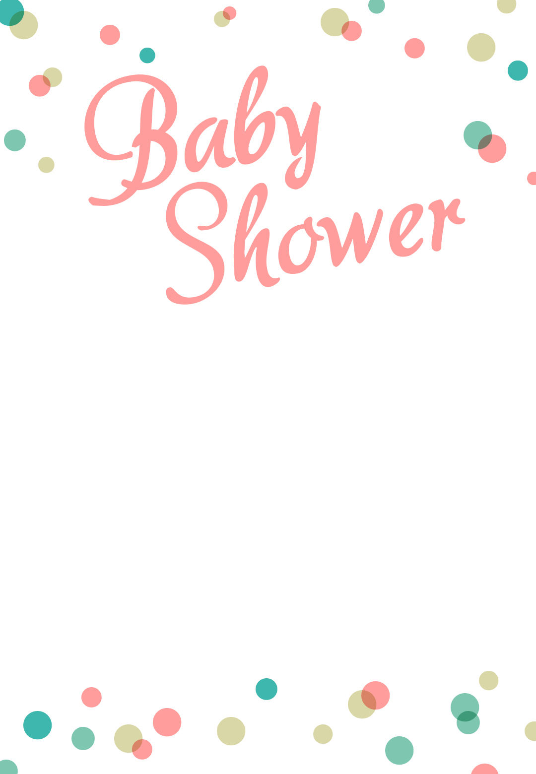 Dancing Dots Borders - Free Printable Baby Shower Invitation - Free Printable Baby Sprinkle Invitations