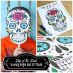 Day Of The Dead Mask Printable   Free Printable Sugar Skull Day Of The Dead Mask