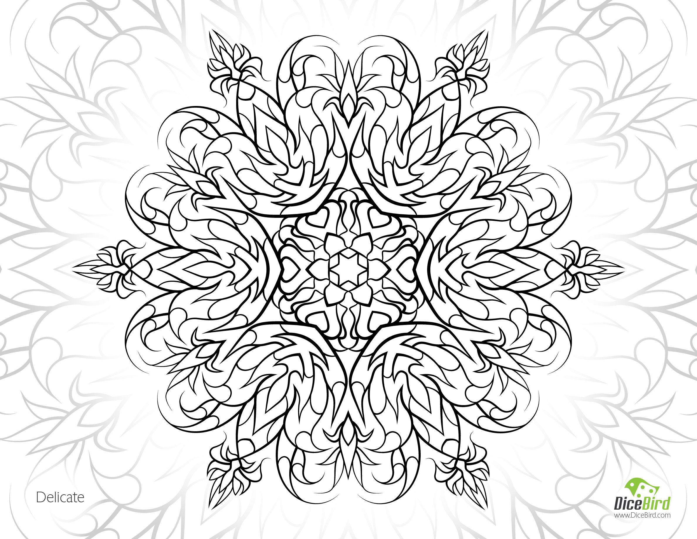 Delicate Flower Free Printable Coloring Pages Adults Only - Free Printable Flower Coloring Pages For Adults