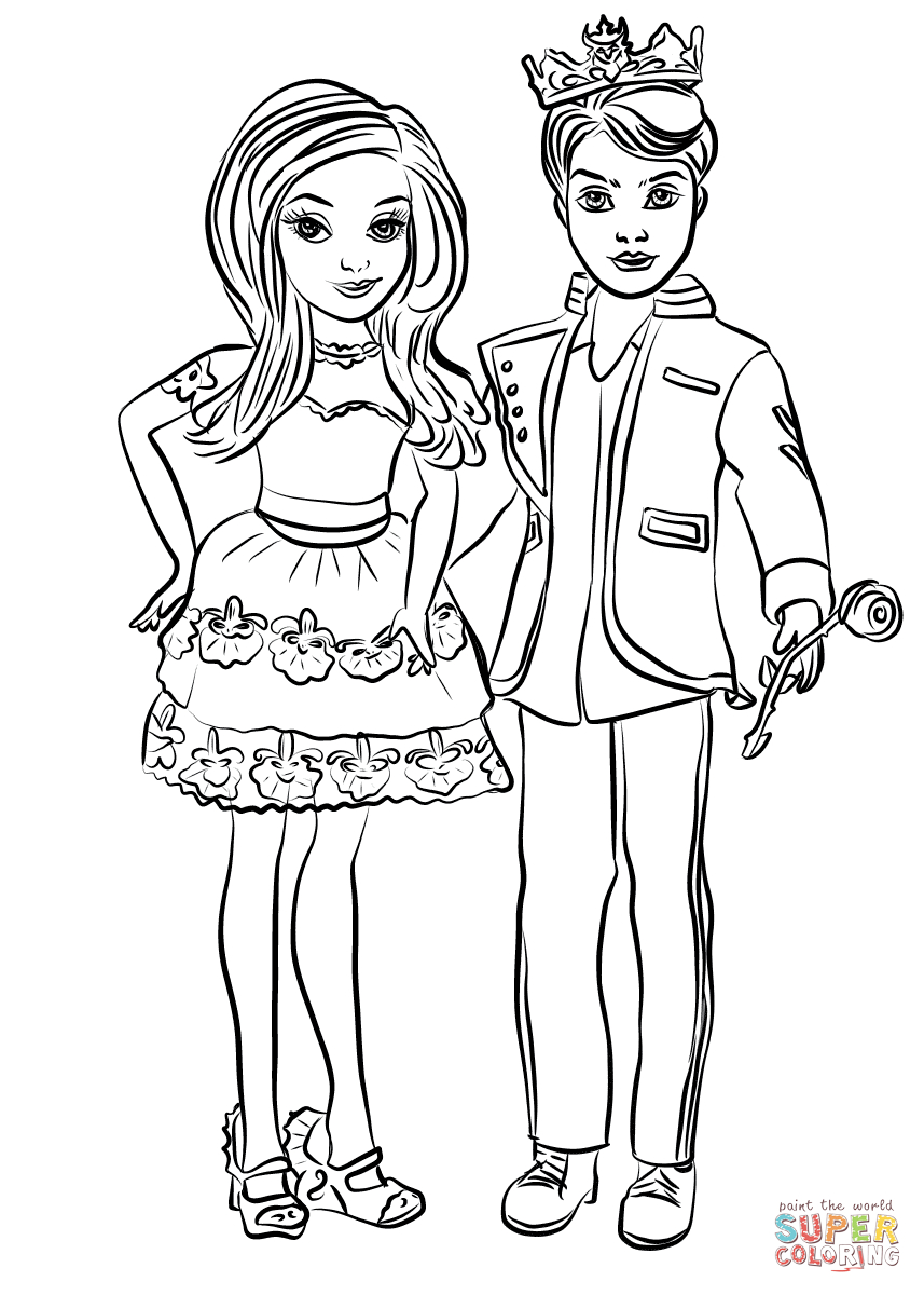 Descendants Ben And Mal Coloring Page | Free Printable Coloring Pages - Free Printable Descendants Coloring Pages